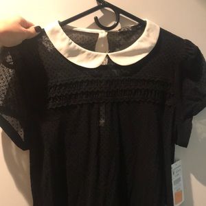 Zara sheer collar top